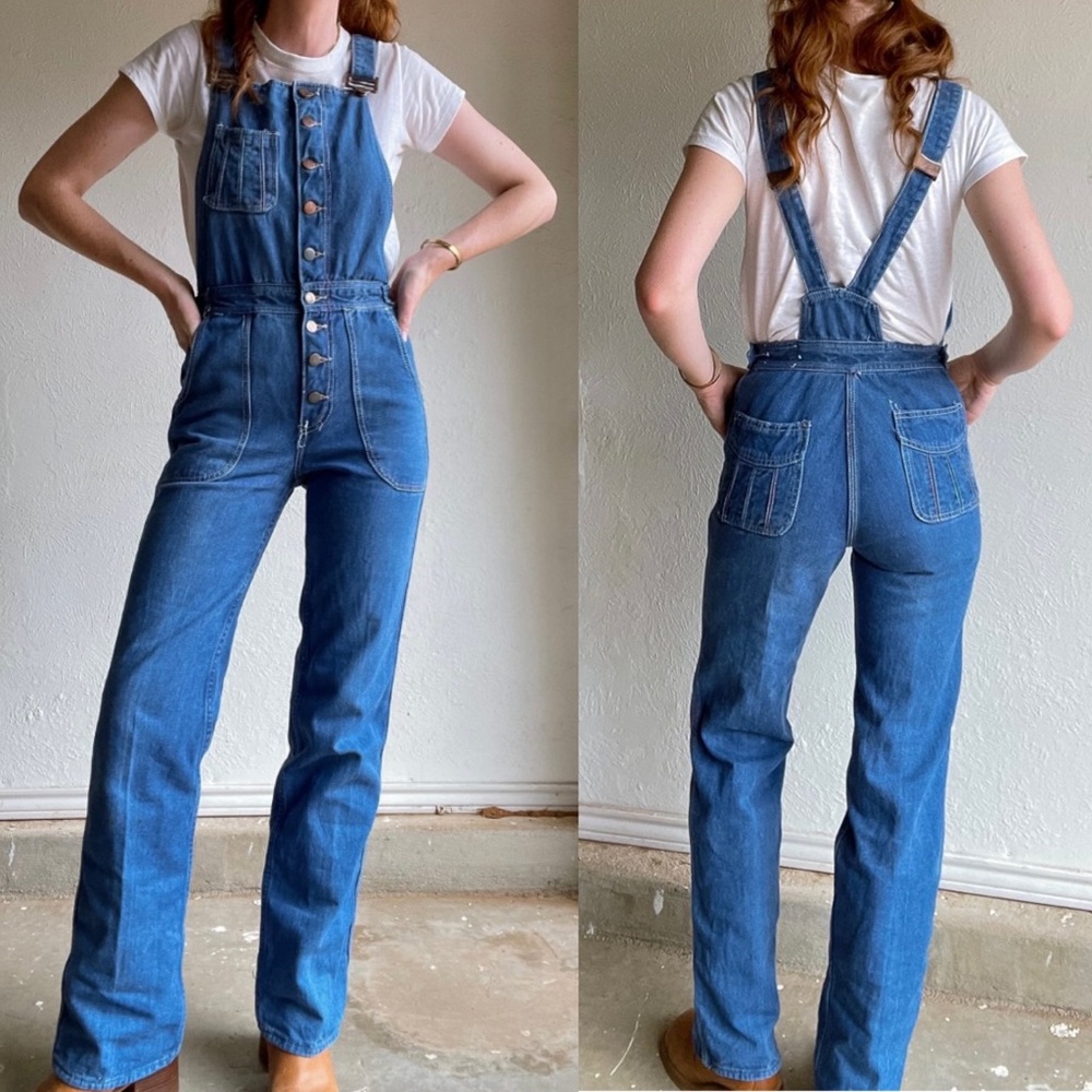 VTG 70s Frederick’s of Hollywood overalls coveralls jumpsuit XS